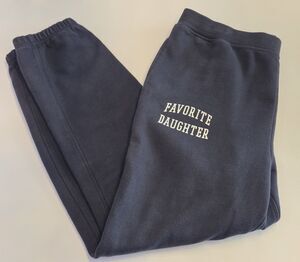Favorite Daughter Sweatpants Womens L Navy Joggers Graphic Logo Cozy Lounge